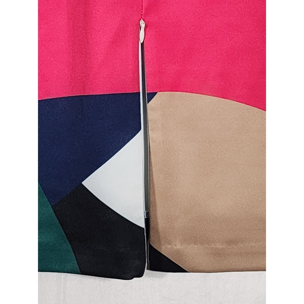 Eloquii NWT Women's 28 Pencil Skirt Abstract Print Colorblock Midi Plus Size - Picture 5 of 8